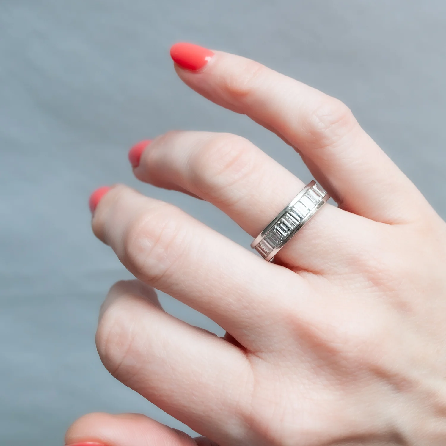 Platinum Baguette Eternity Band - Image 2