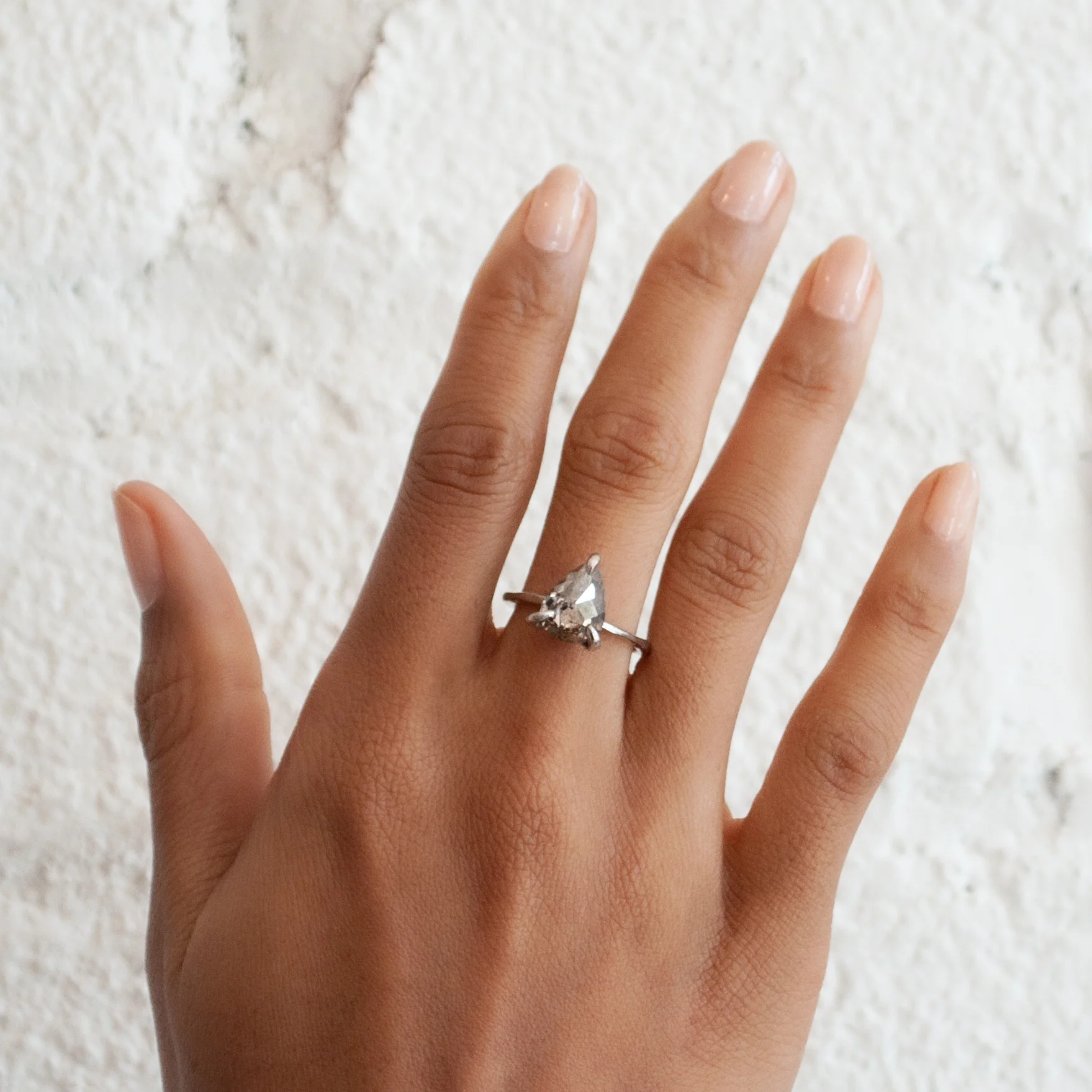 Platinum Contemporary Claw Ring - Image 2