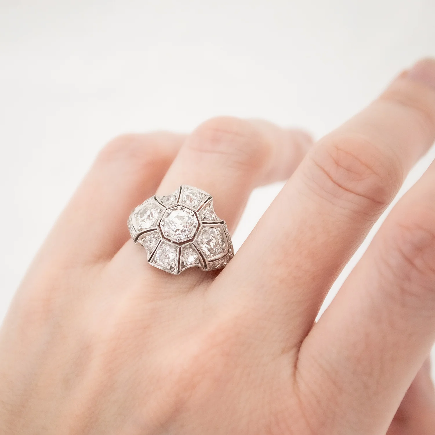 Platinum Deco Diamond Ring - Image 2