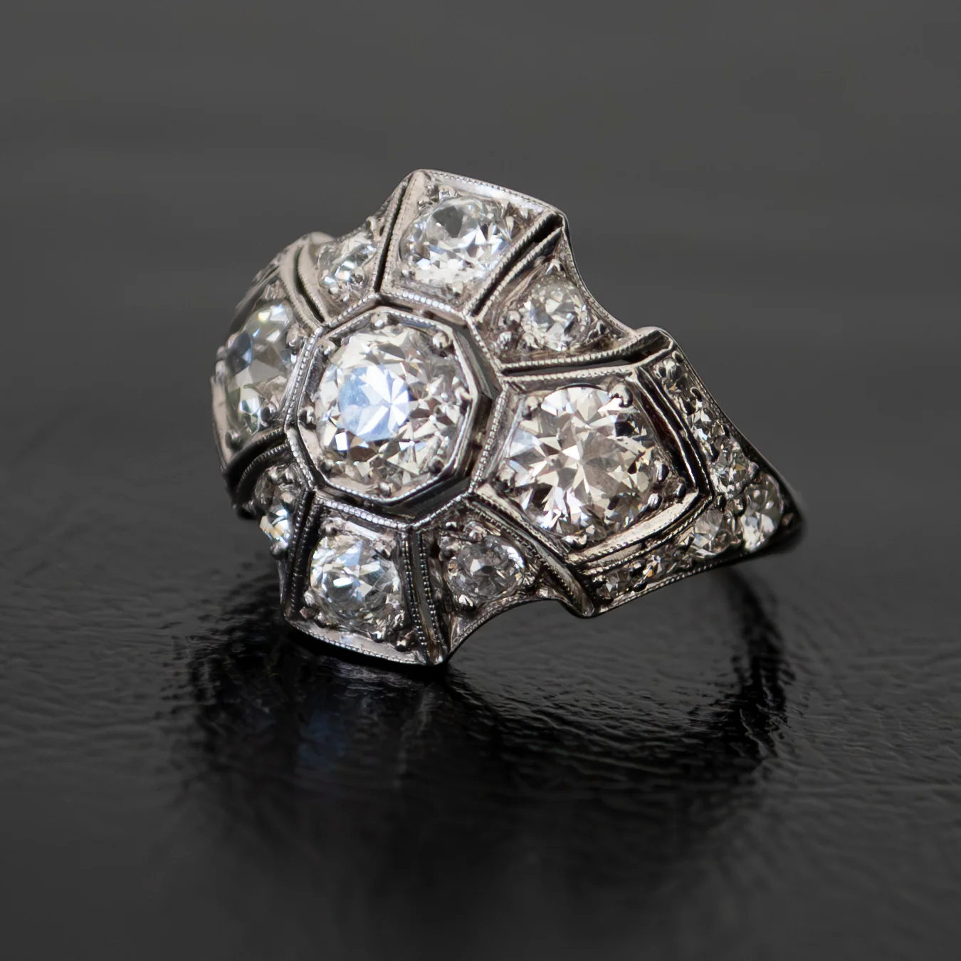 Platinum Deco Diamond Ring - Image 4