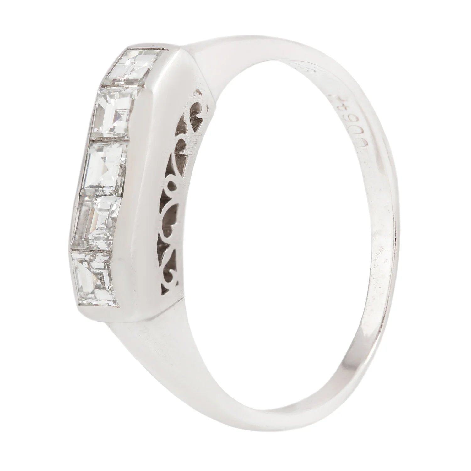 Platinum Five Diamond Bar Ring - Image 6