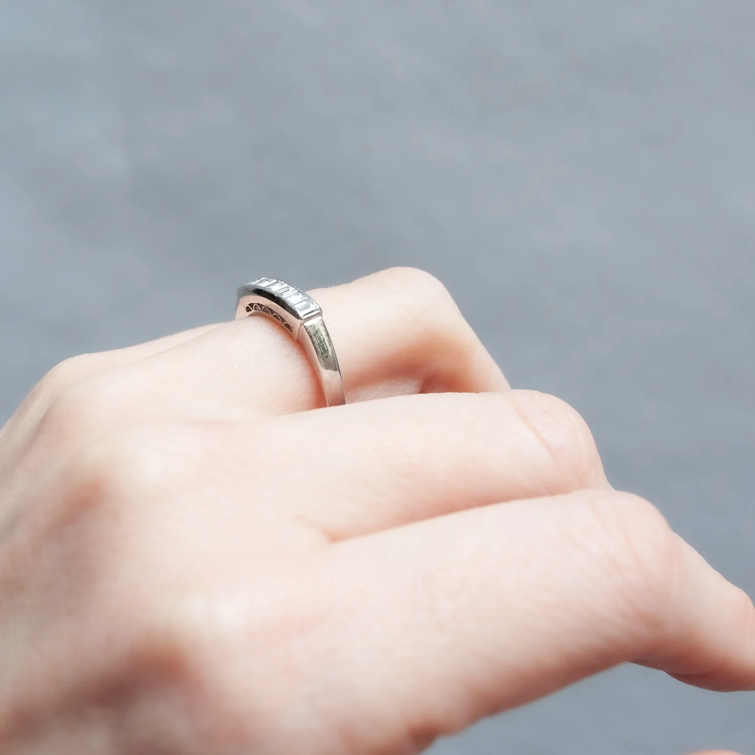 Platinum Seven Diamond Bar Ring - Image 6