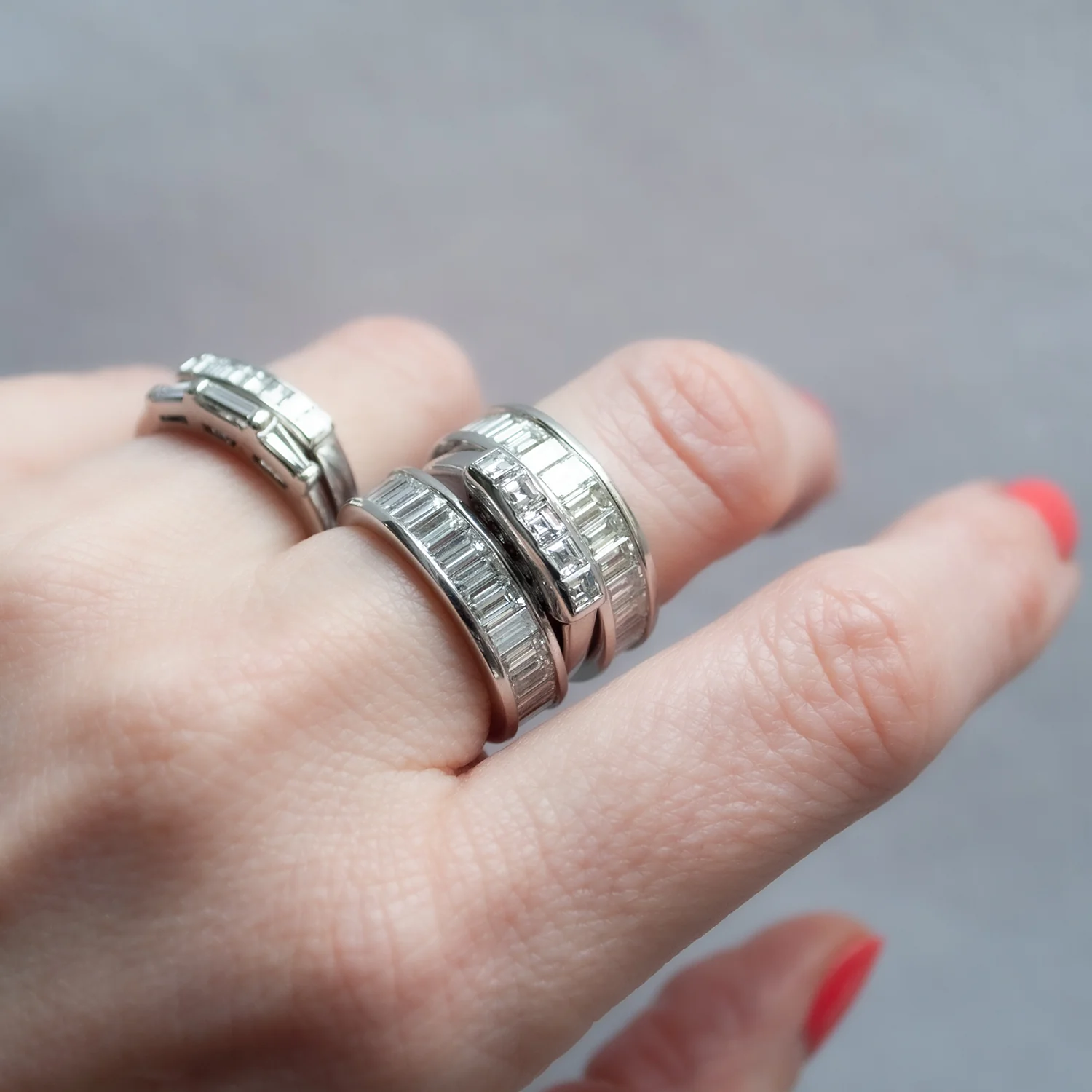 Platinum Seven Diamond Bar Ring - Image 7