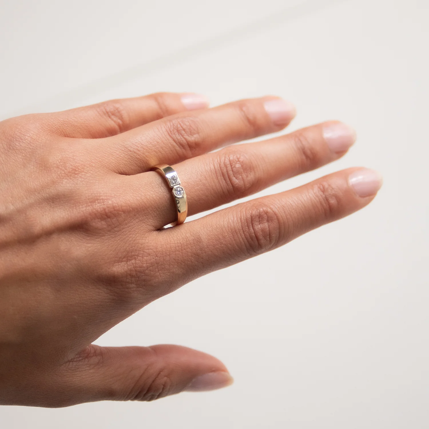 Princess Cut Diamond Dyad Signet Ring - Image 6