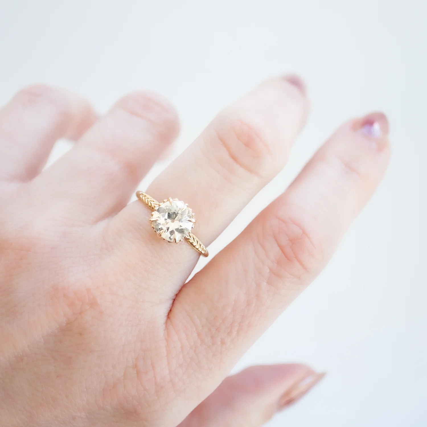 Radiant Antique Diamond Evergreen Solitaire - Image 2