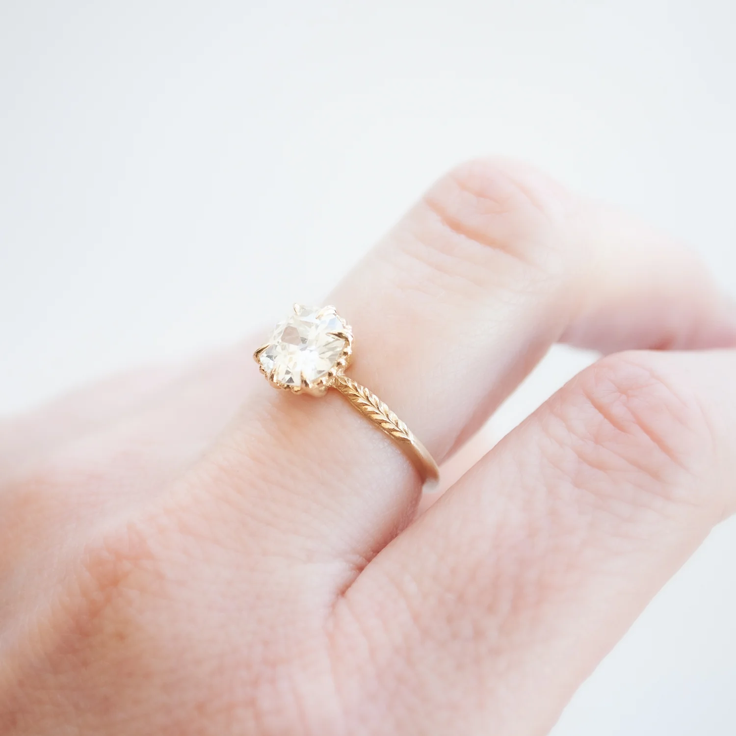Radiant Antique Diamond Evergreen Solitaire - Image 6