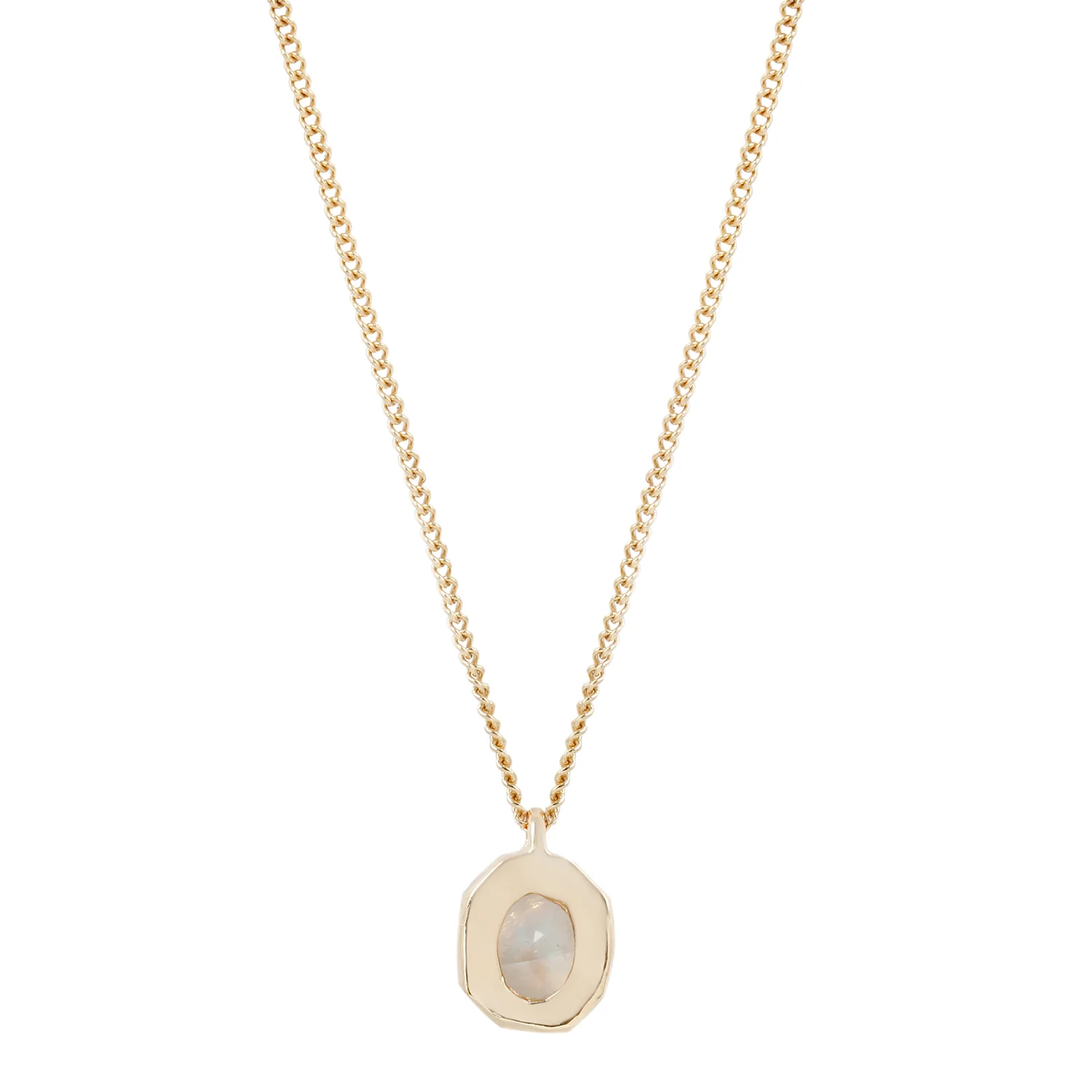 Rainbow Moonstone Octagon Necklace - Image 4
