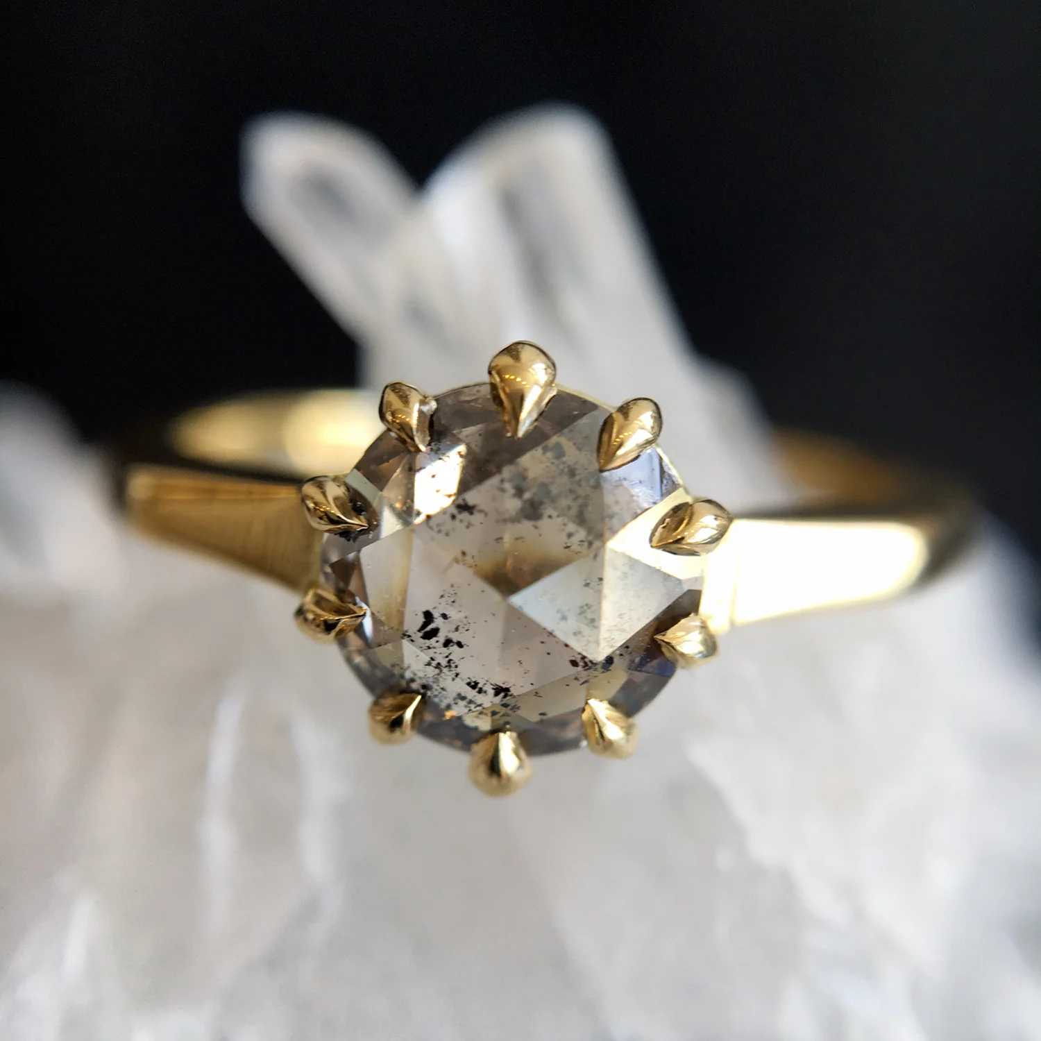 Roses & Cognac Solitaire Ring - Image 8