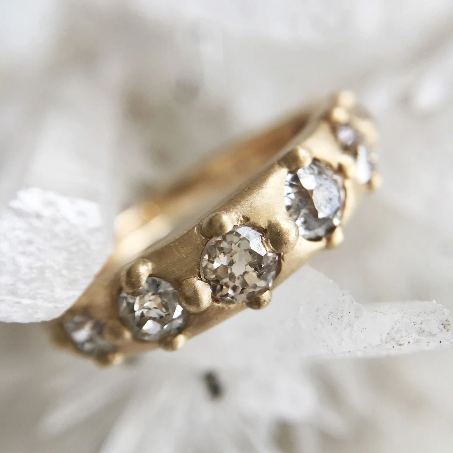 Old Mine Cut Diamond Bead Ring - Image 4