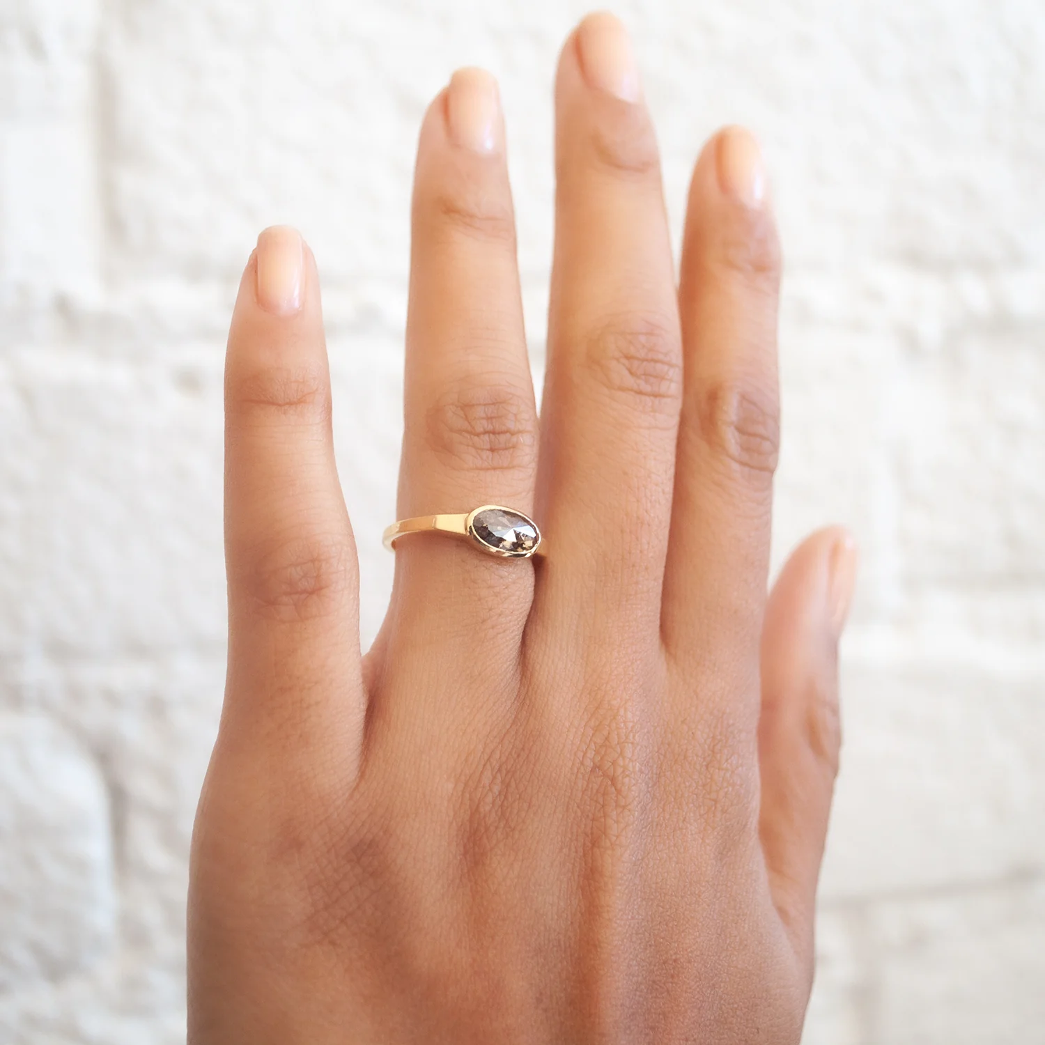 Rustic Brown Ellipse Ring - Image 2