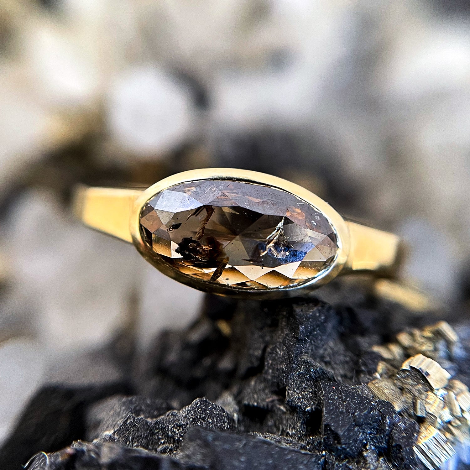 Rustic Brown Ellipse Ring - Image 6