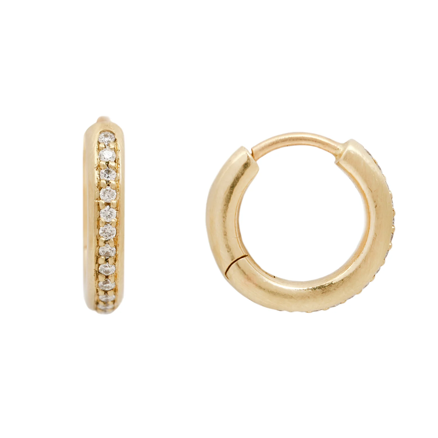 Large Pavé Diamond Hoops - Image 3