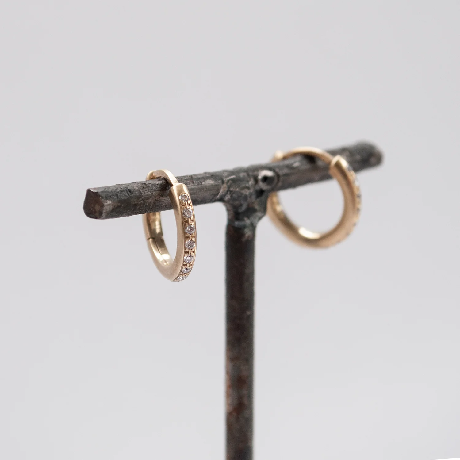 Large Pavé Diamond Hoops - Image 4