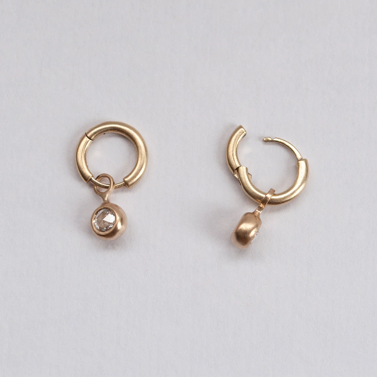 Rosecut Diamond & Gold Hoop Earrings - Image 4