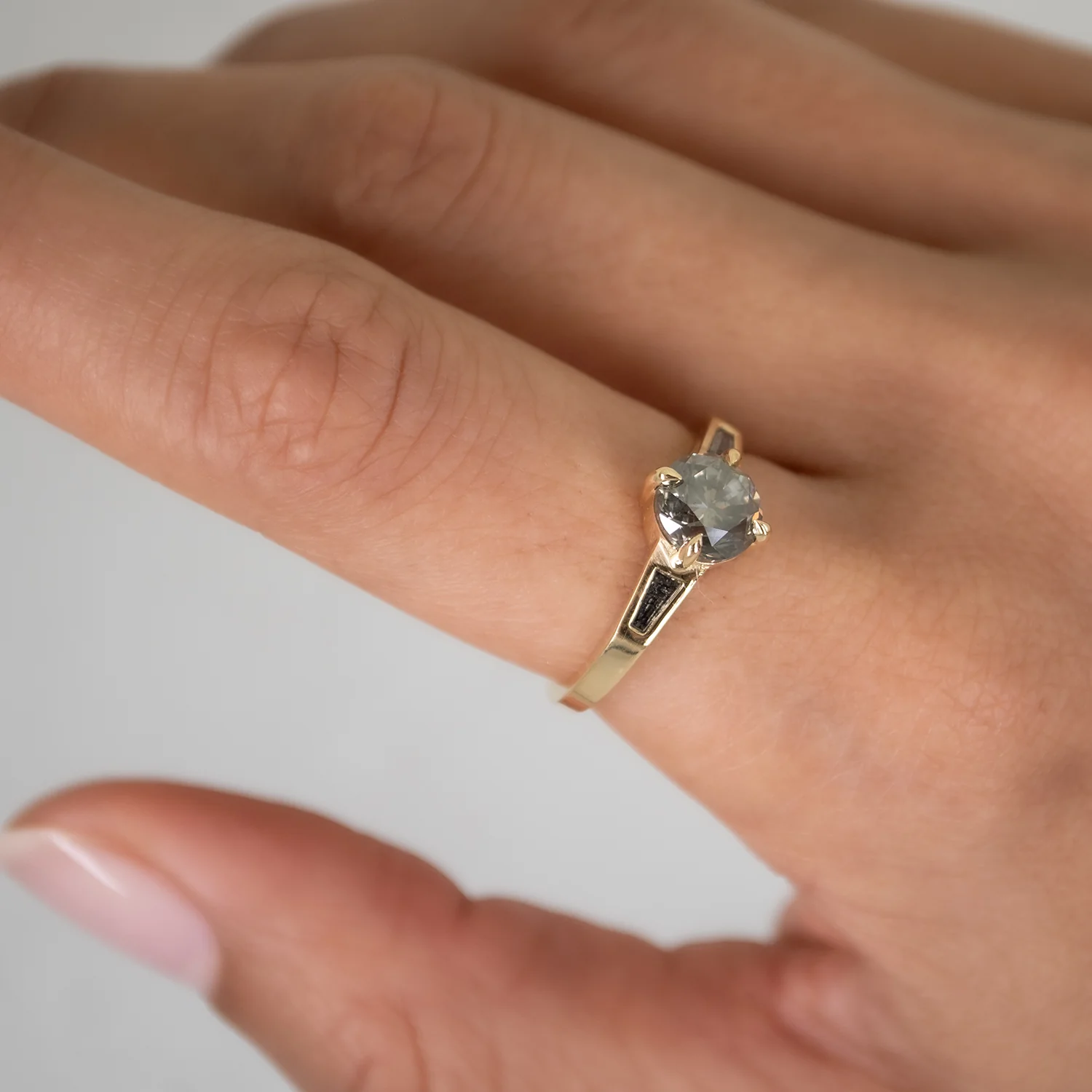 Sage Diamond Tapered Ring - Image 2