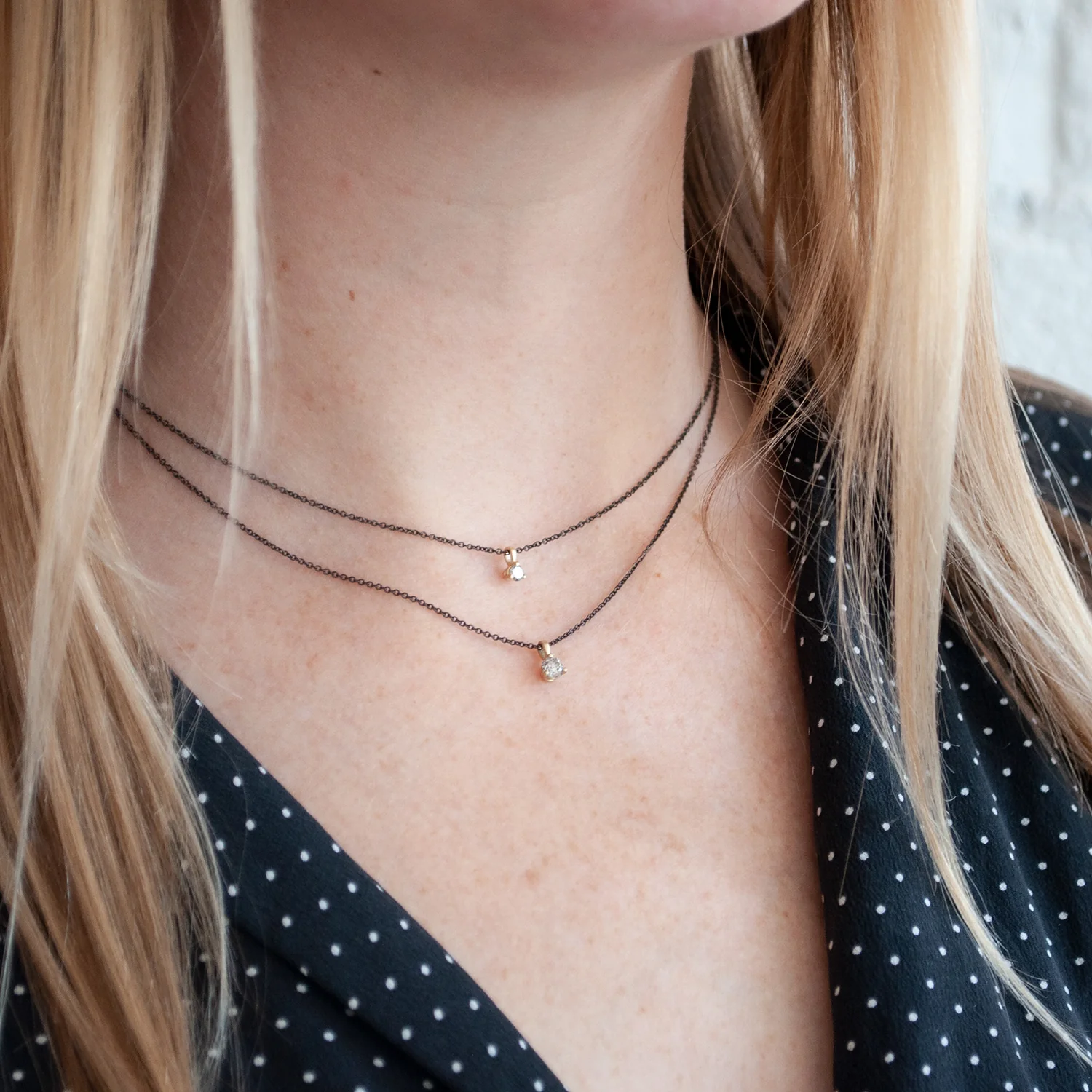 Salt + Pepper Diamond Necklace - Image 2