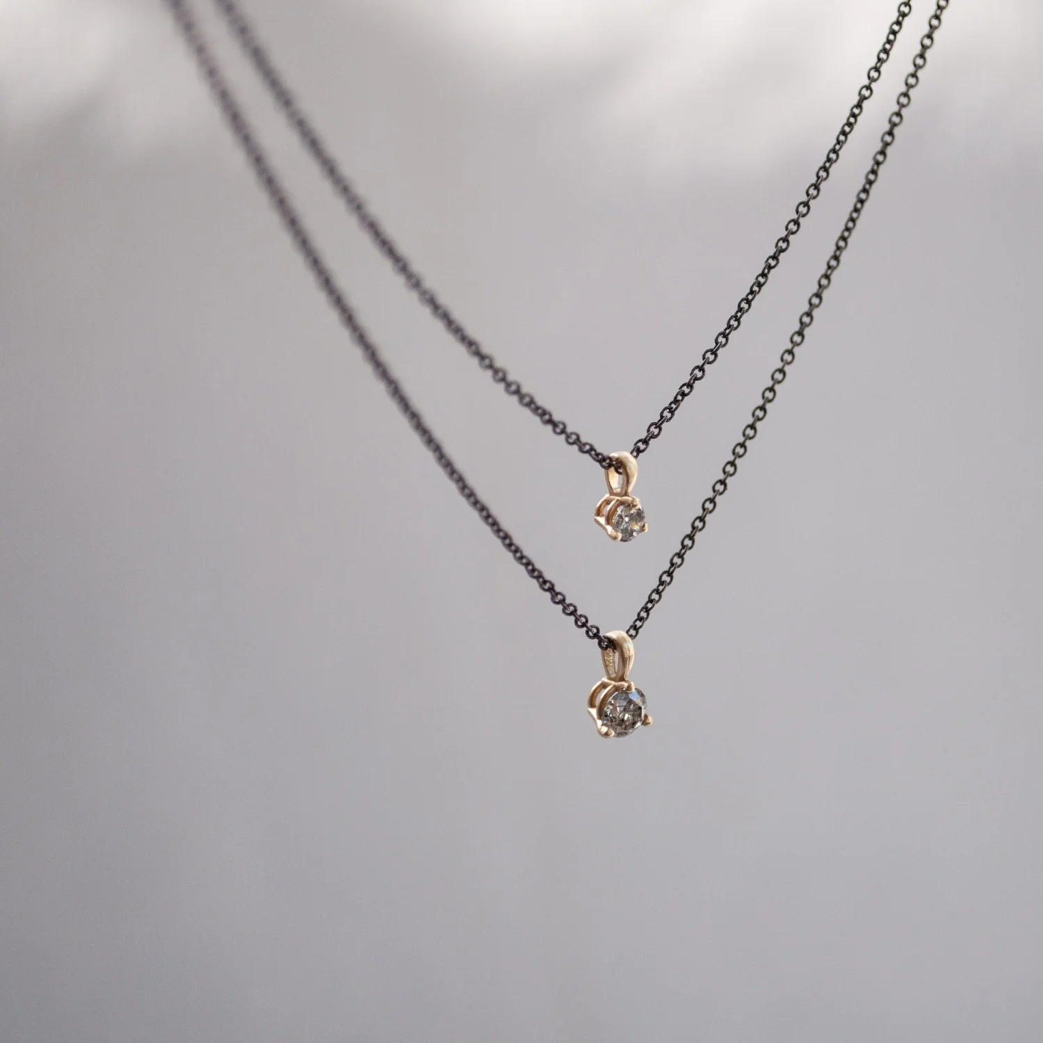 Salt + Pepper Diamond Necklace - Image 6