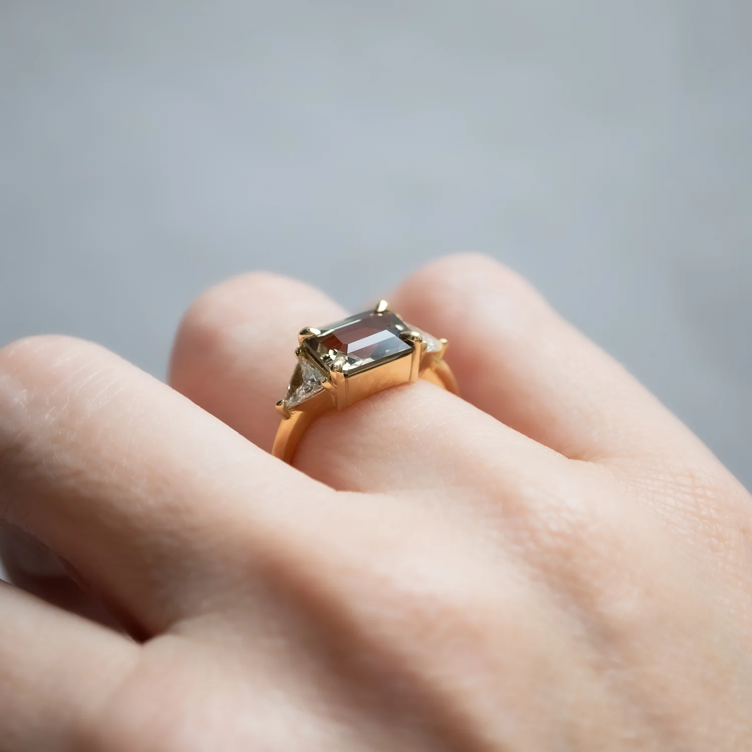 Sapphire & Diamond Horizon Ring - Image 6