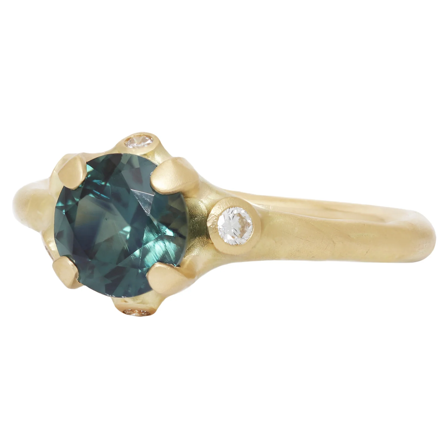 Sea Green Sapphire Cluster Ring - Image 3
