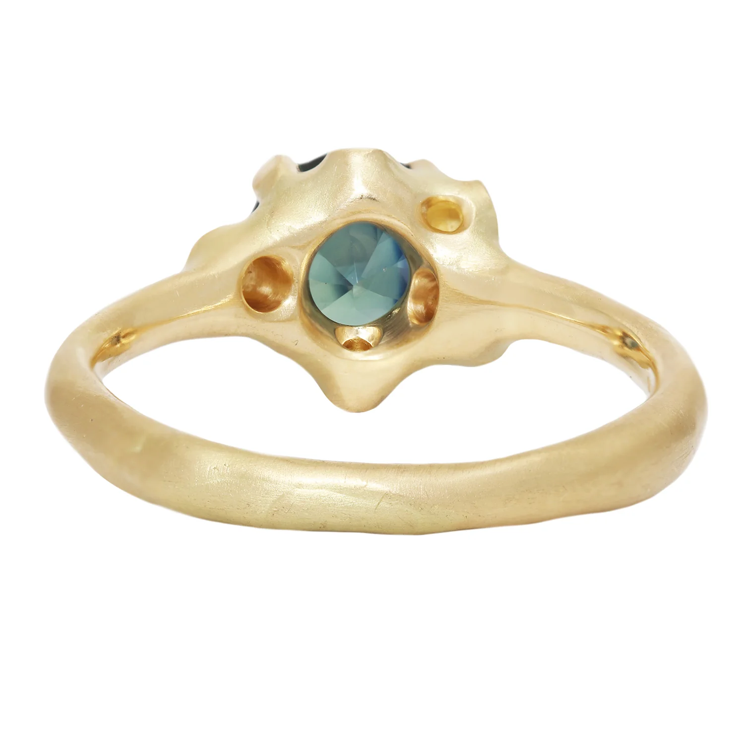 Sea Green Sapphire Cluster Ring - Image 4