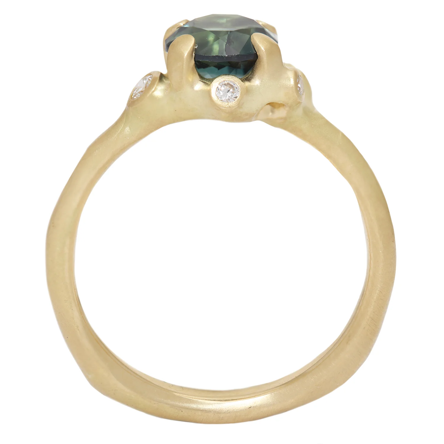 Sea Green Sapphire Cluster Ring - Image 5