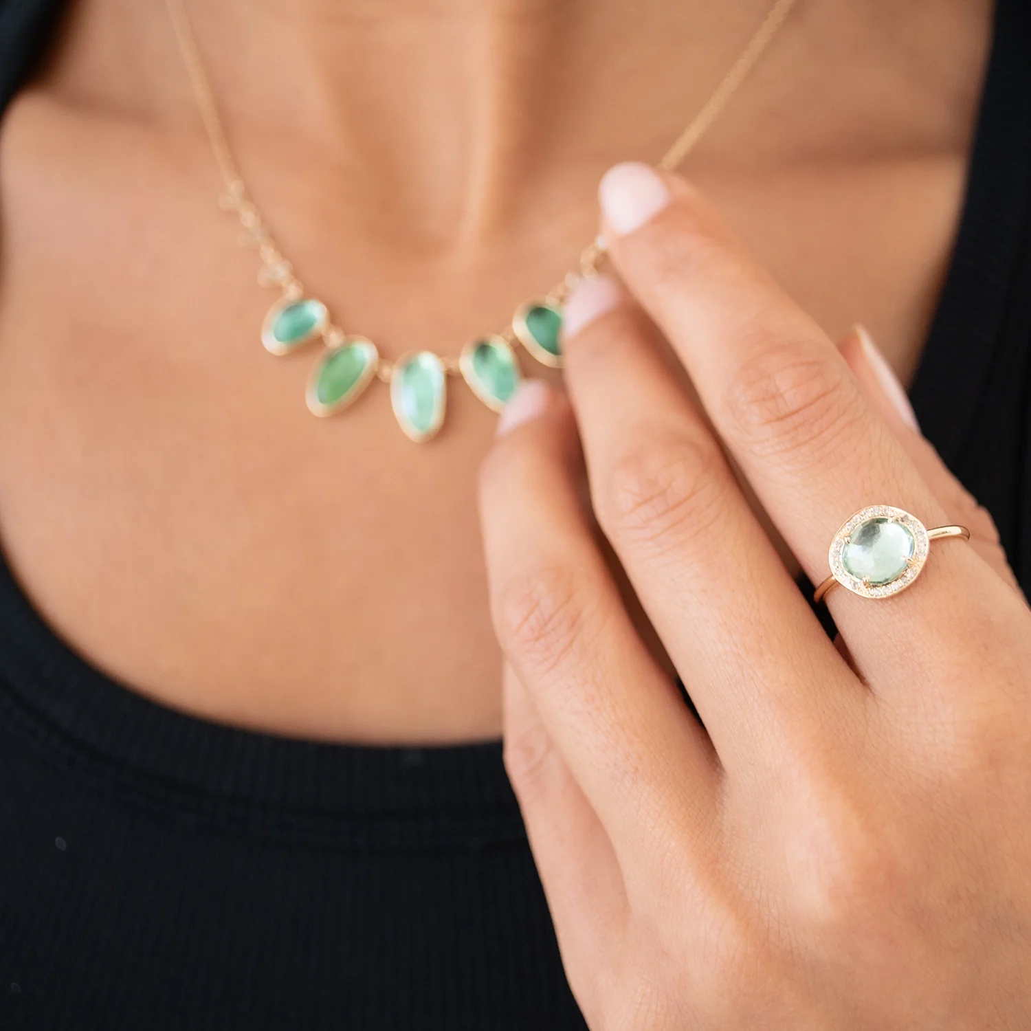 Seafoam Tourmaline Stella Ring - Image 6
