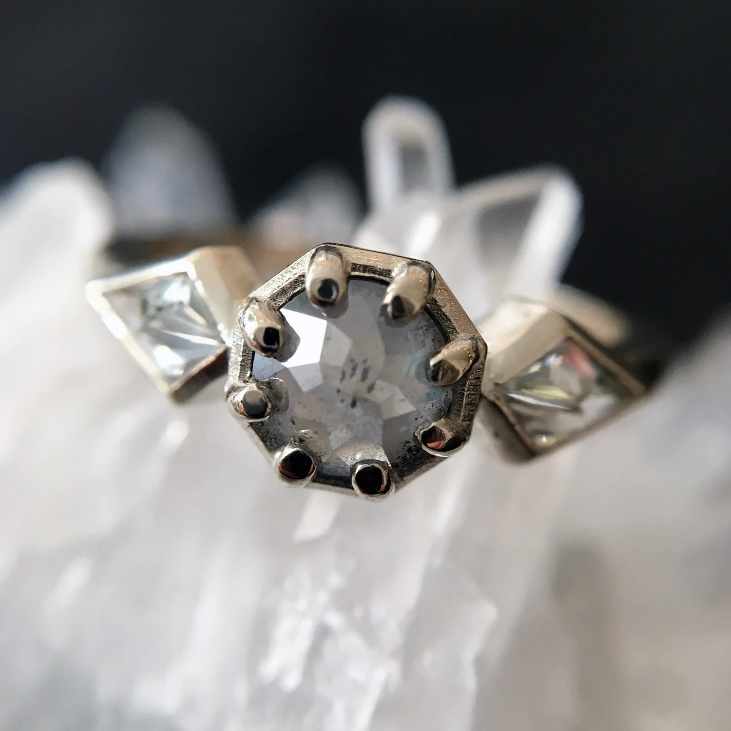 Shooting Star Three Stone Ring - Image 7