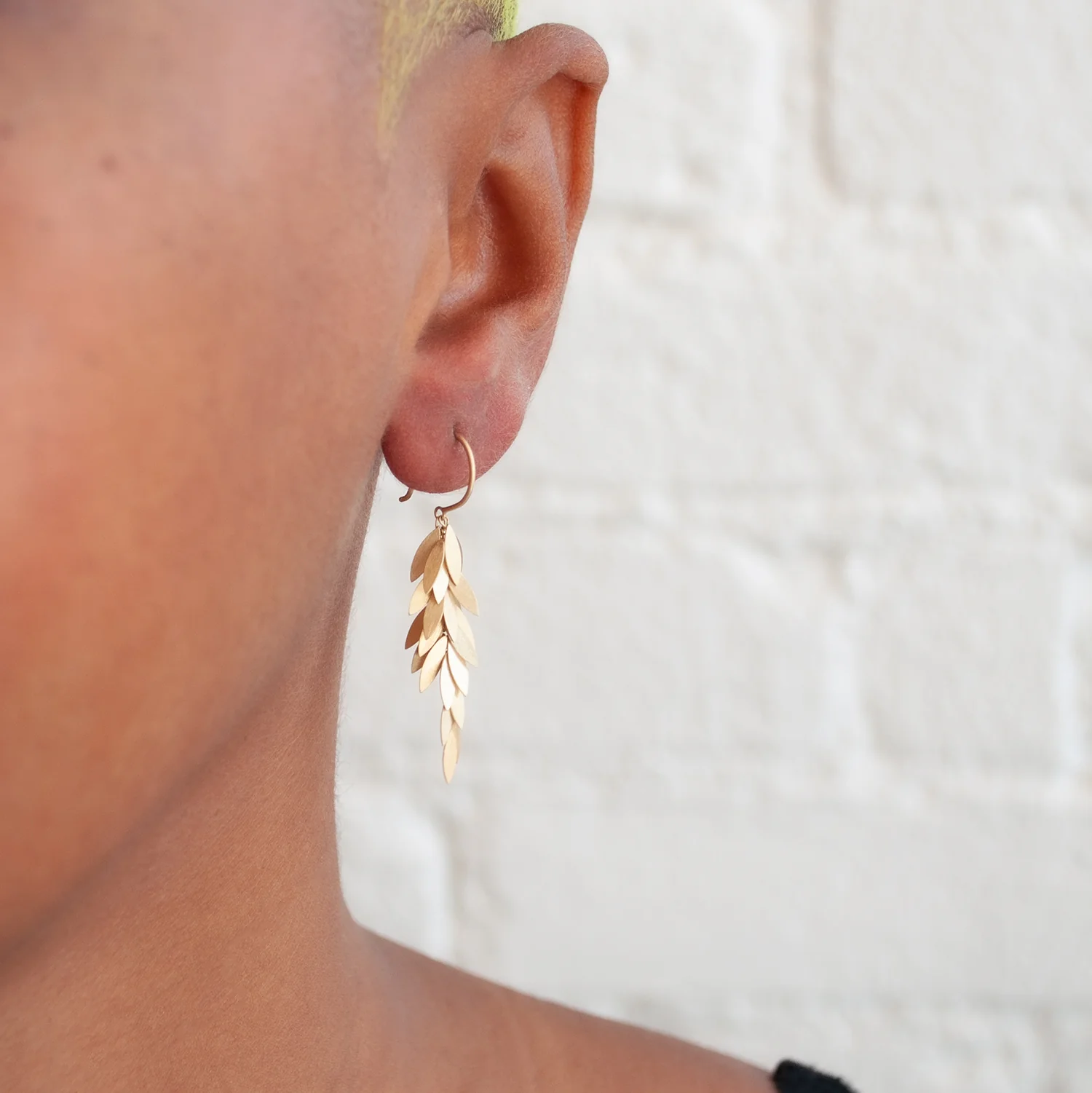 Golden Leaf Earrings - Image 2