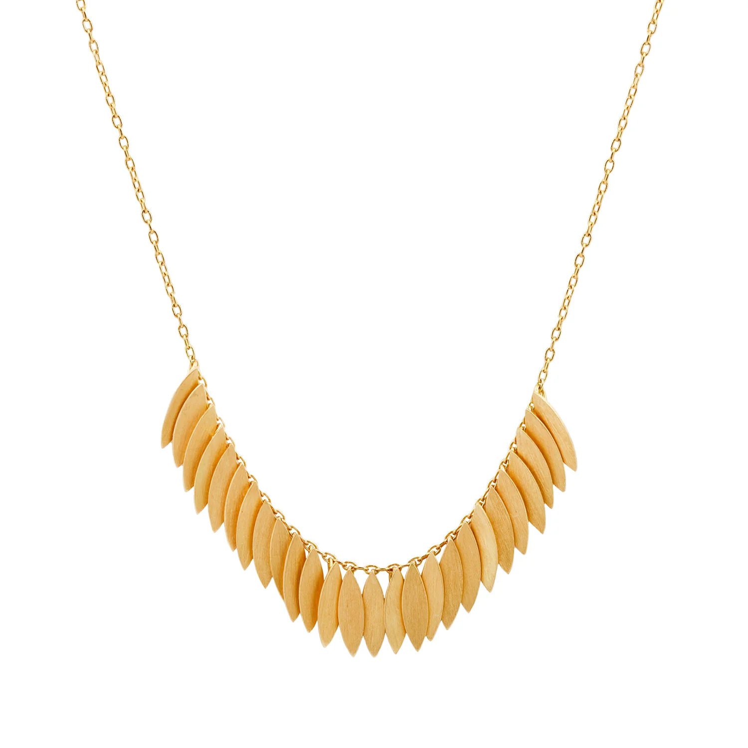 Golden Leaf Arc Necklace