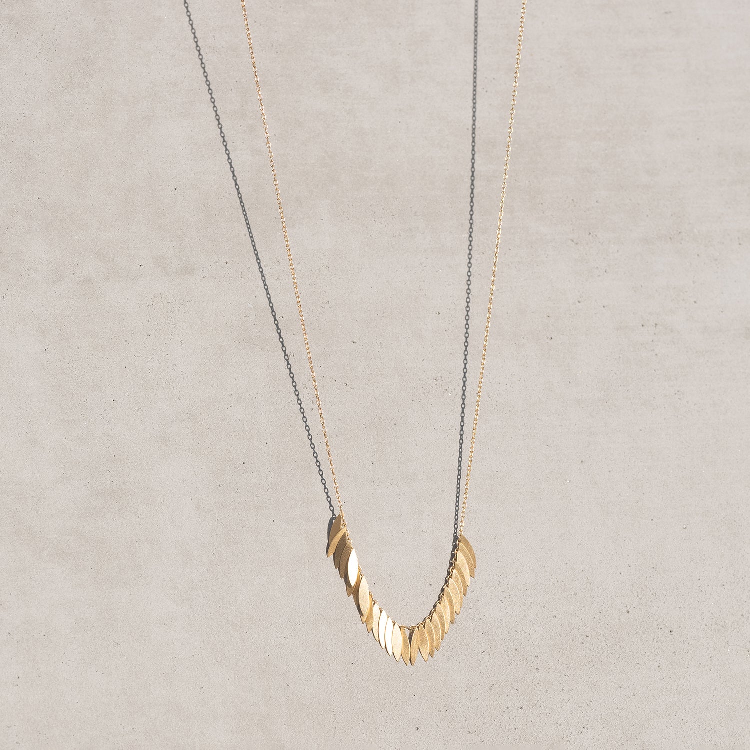 Golden Leaf Arc Necklace - Image 5