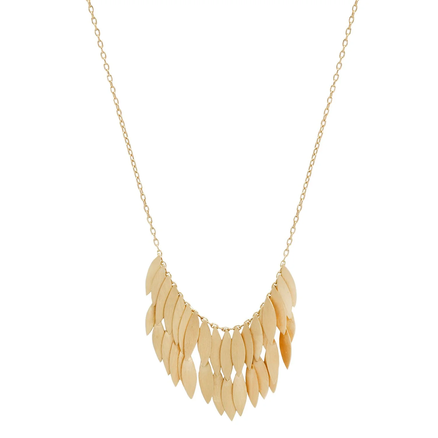 Double Golden Leaf Necklace
