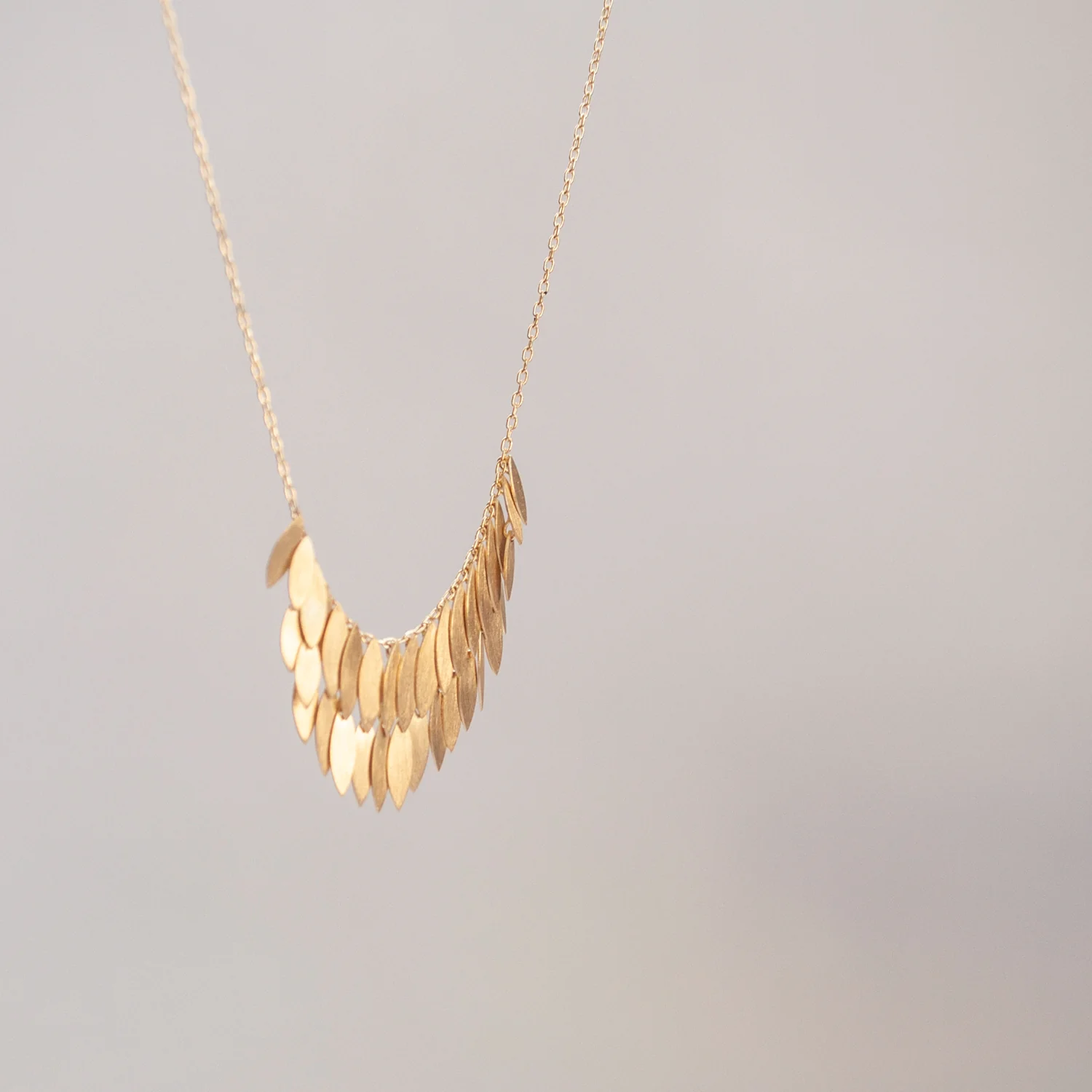 Double Golden Leaf Necklace - Image 6