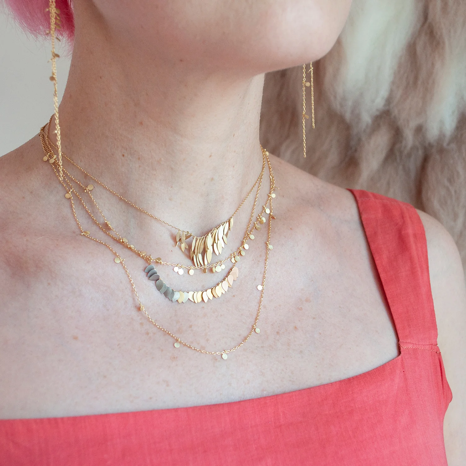 Random Gold Dots Necklace - Image 2