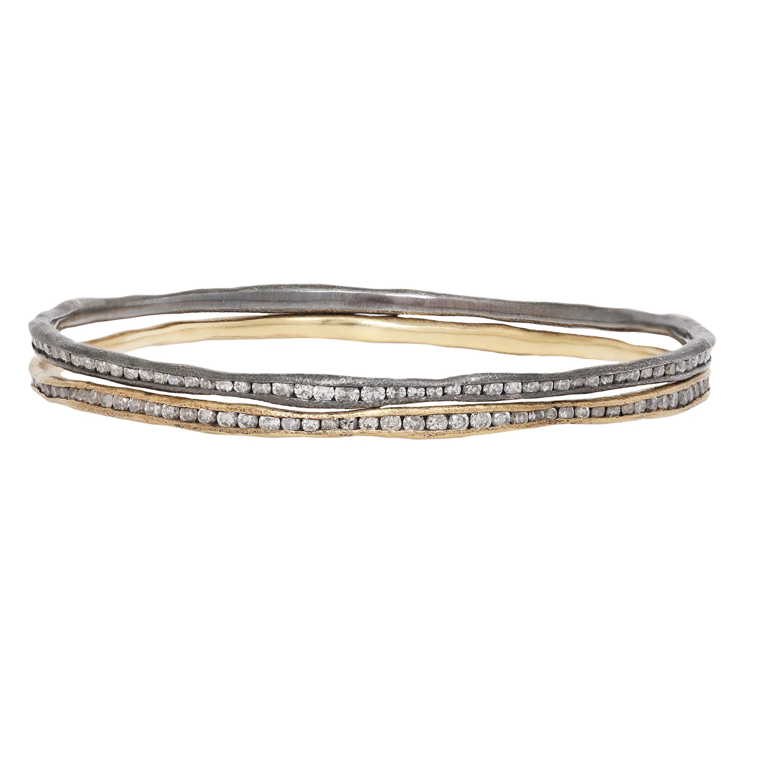 Silver & Diamond Fissure Bangle - Image 3