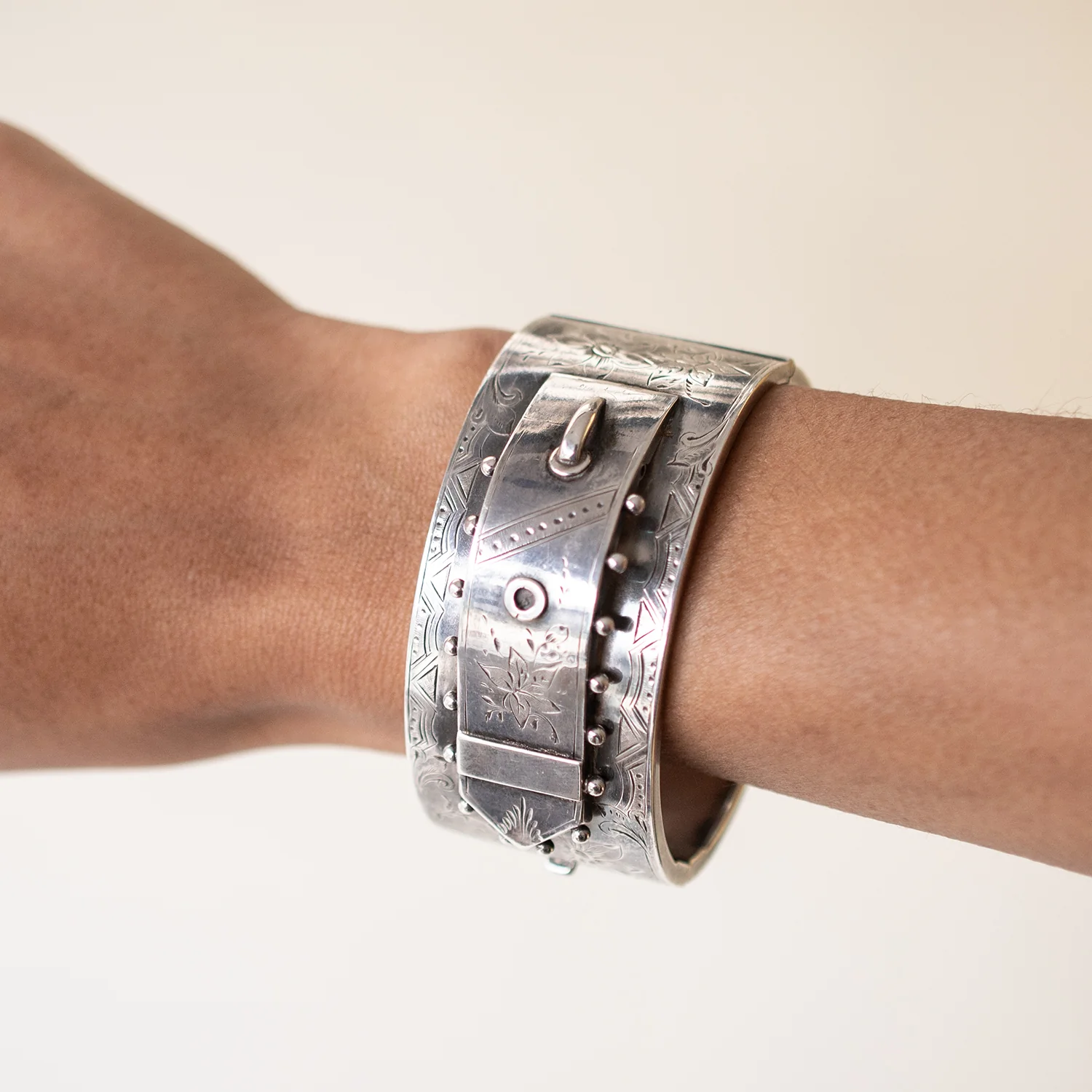 Silver Dot Buckle Bangle - Image 2