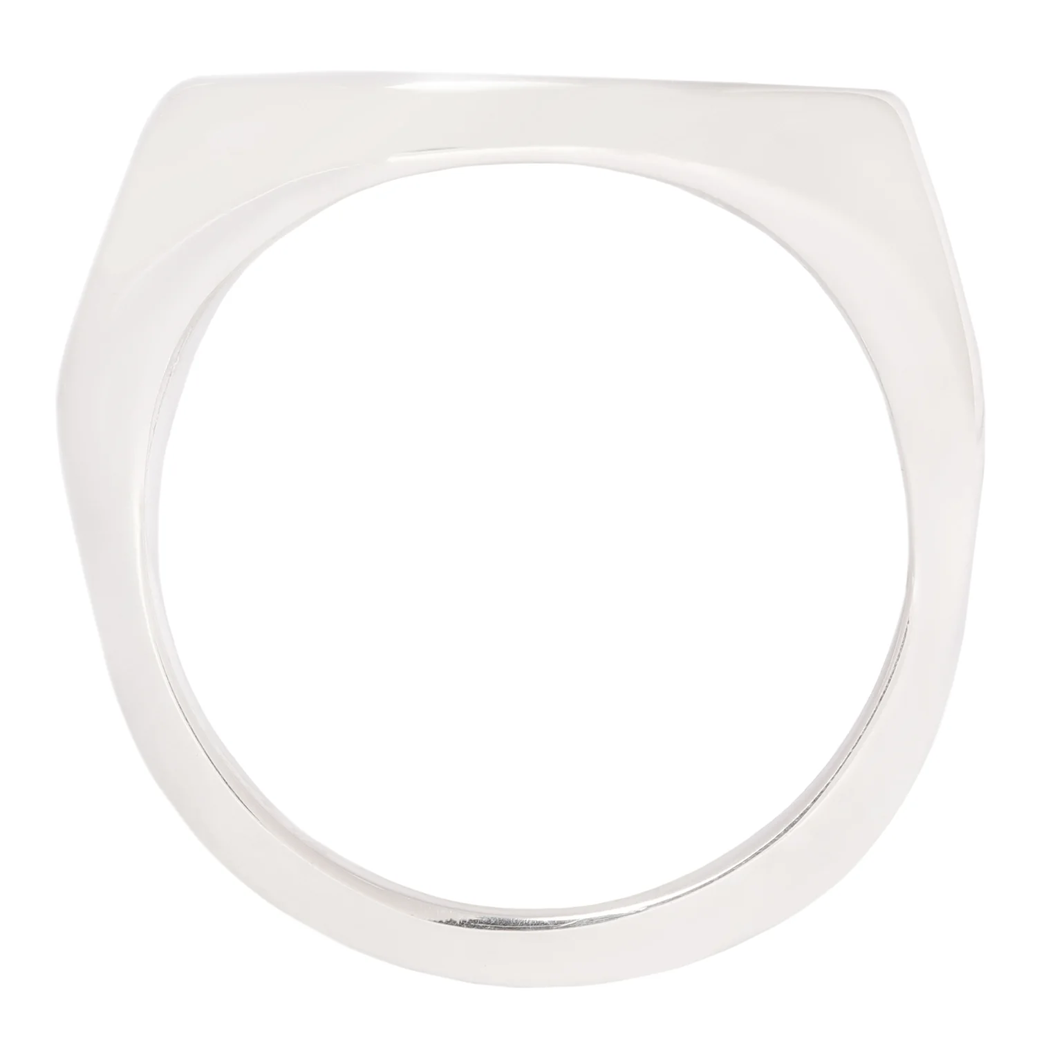 Silver Elongated Geometric Signet Ring - Image 4