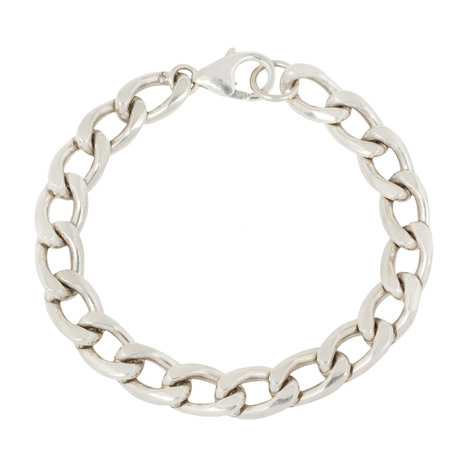Silver Extra Large Curb Chain Bracelet