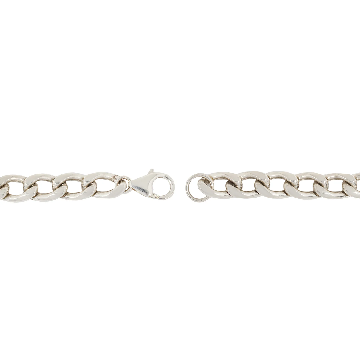 Silver Extra Large Curb Chain Bracelet - Image 2