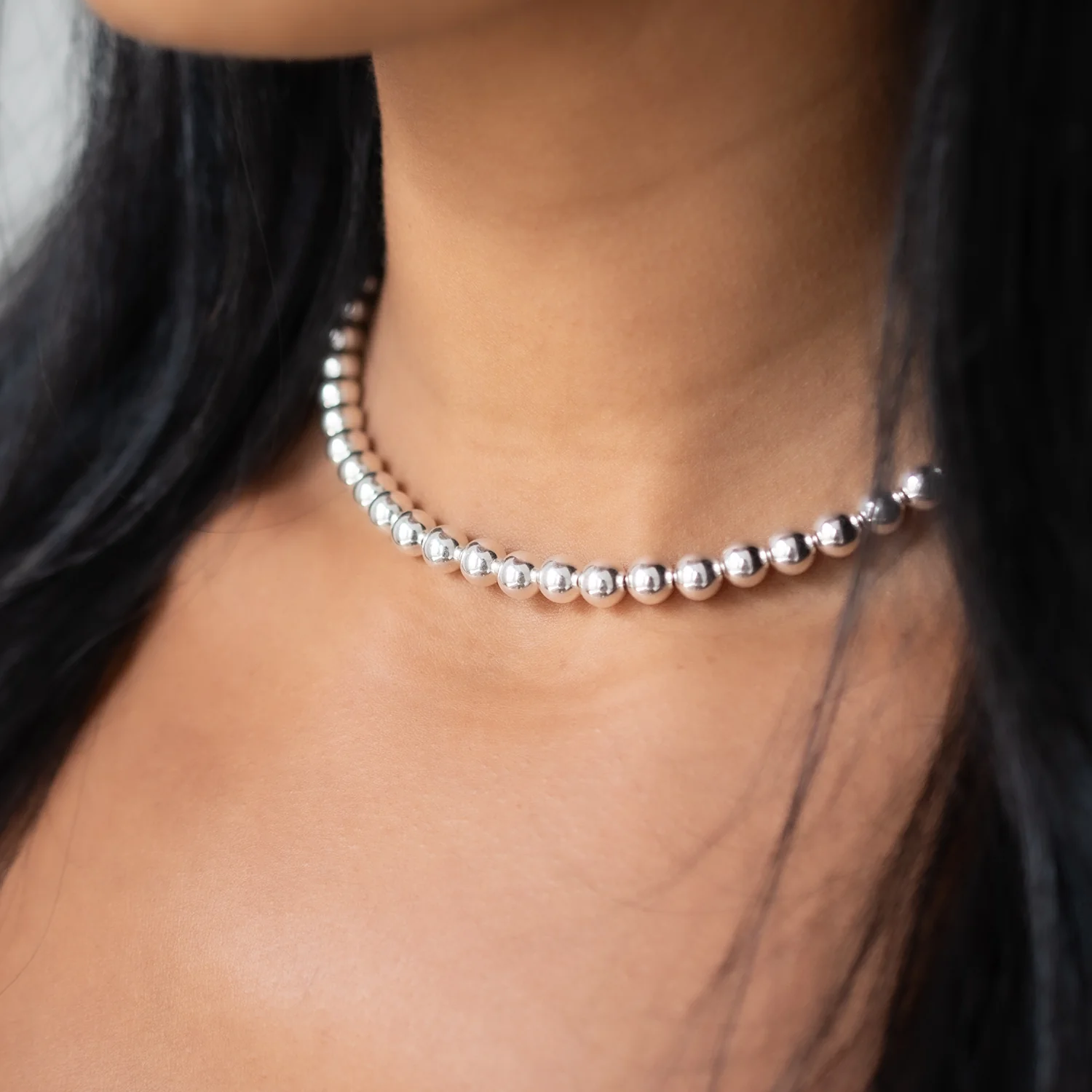 Silver Jumbo Ball Necklace - Image 2