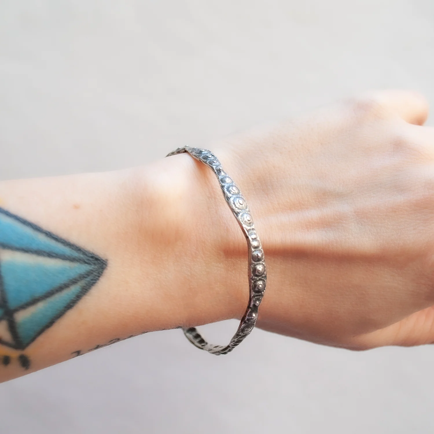 Silver Sea Urchin Bangle - Image 2
