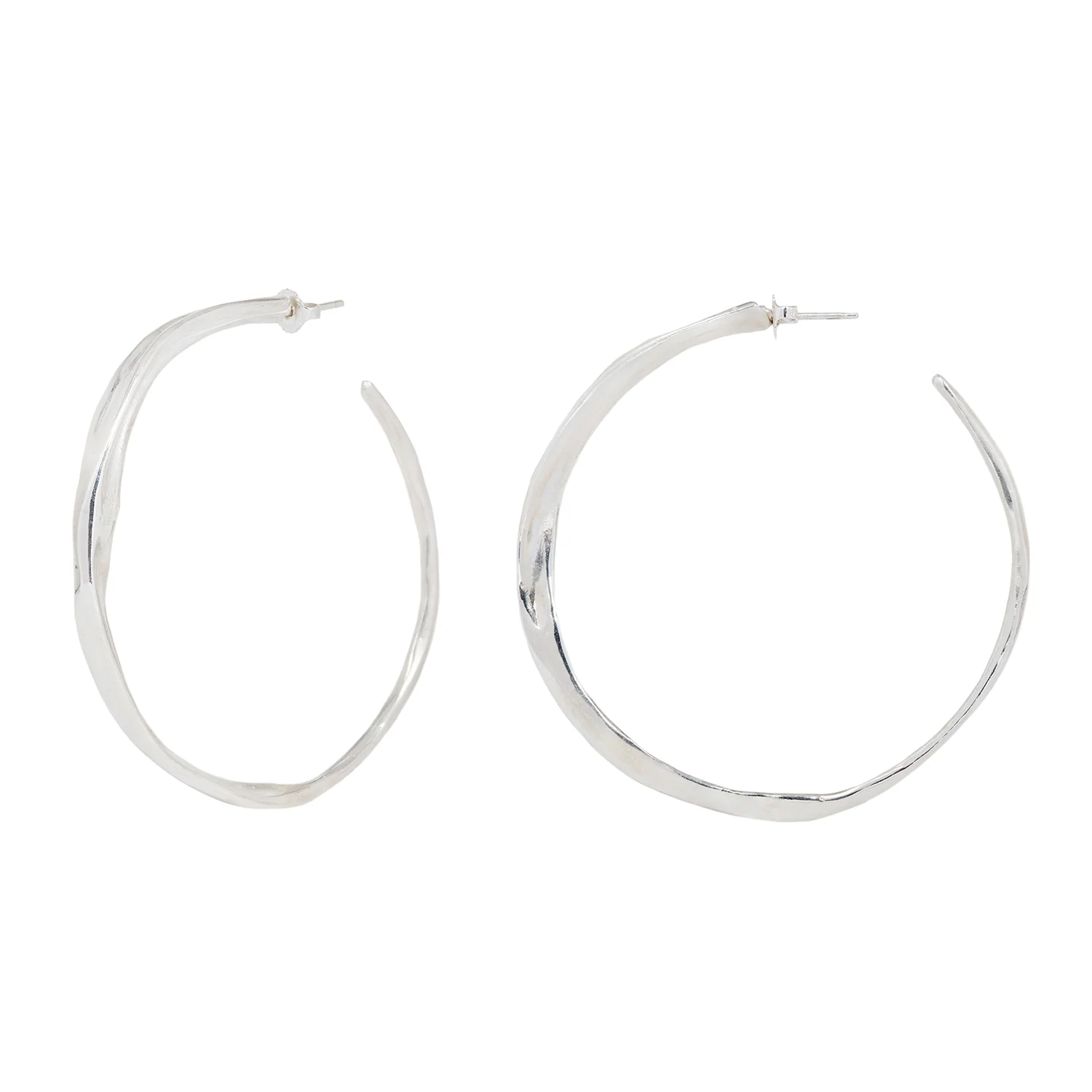 Silver Small Sinew Hoops - Image 2
