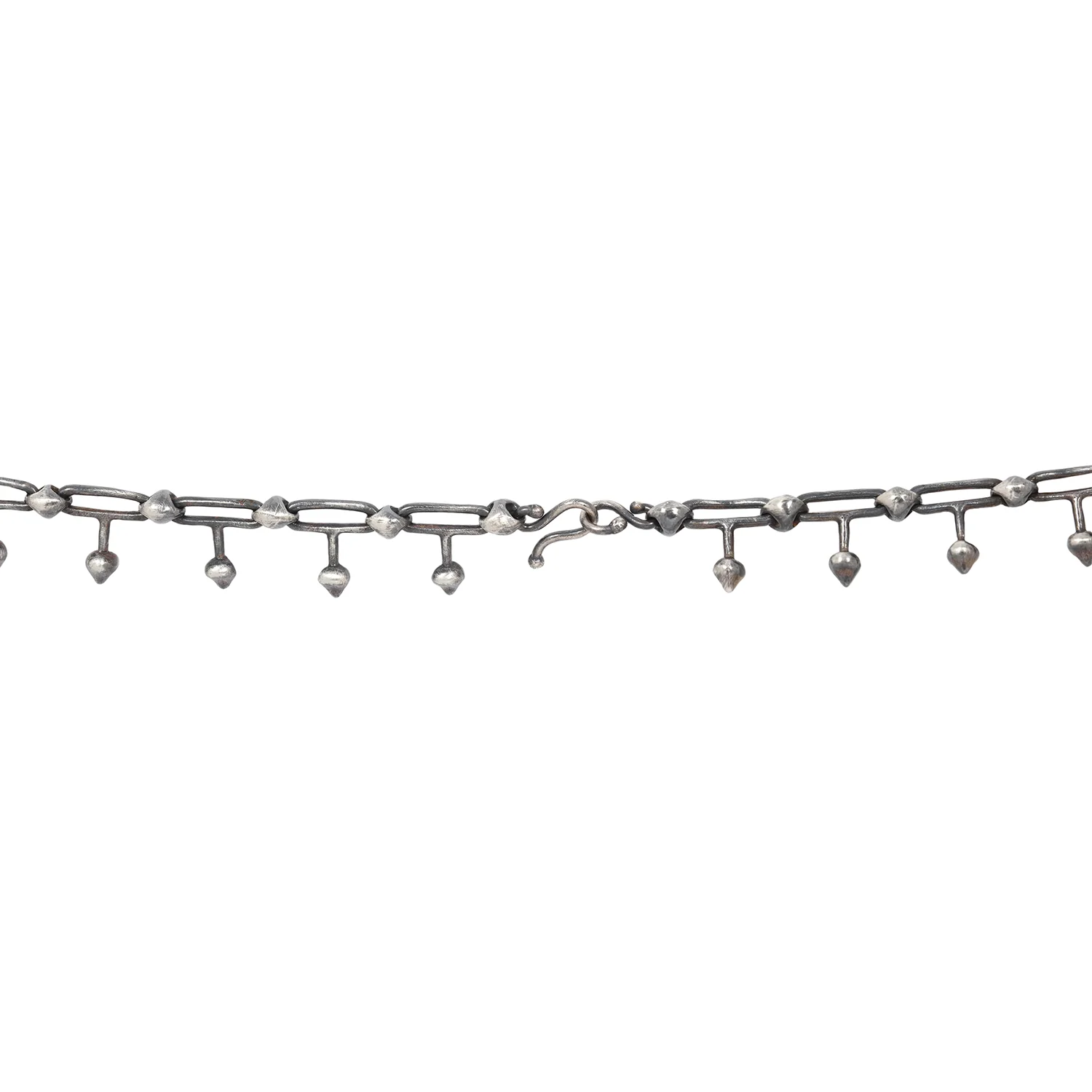 Silver Spike Link Necklace - Image 4