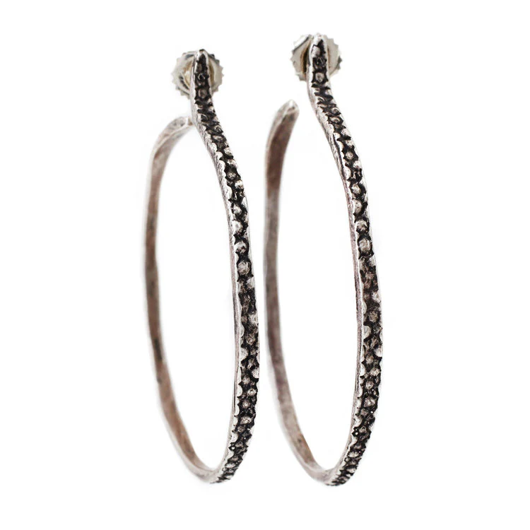 Silver Stingray Hoops