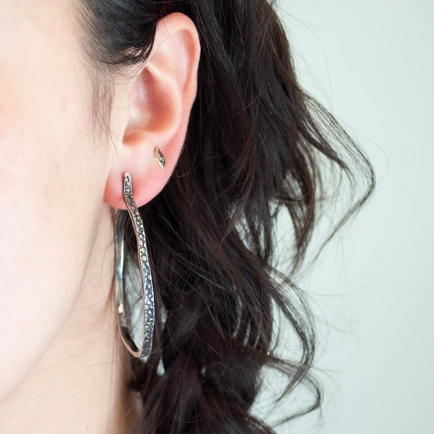 Silver Stingray Hoops - Image 2