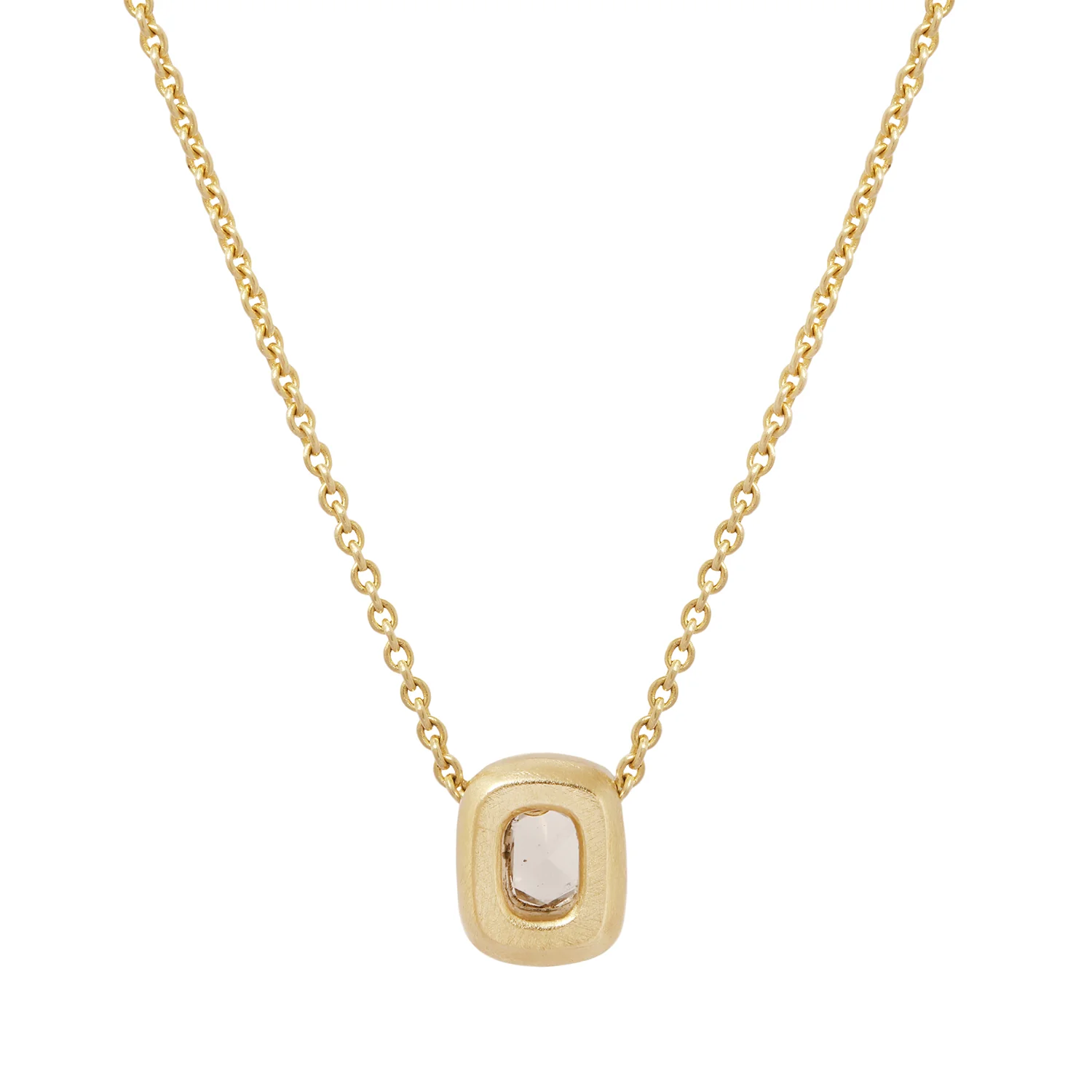 Single Diamond Block Necklace - Image 3