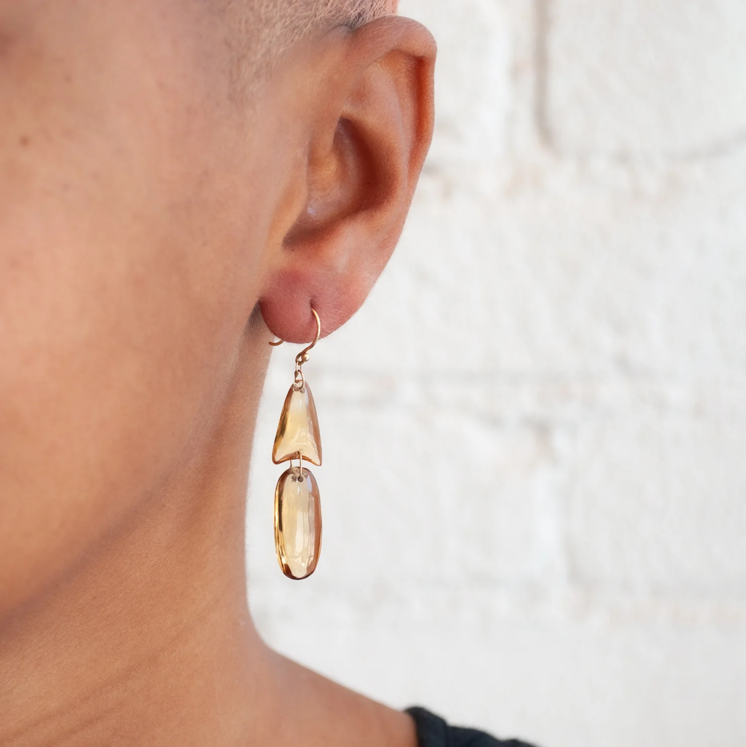 Small Citrine Arrowhead Earrings - Image 2
