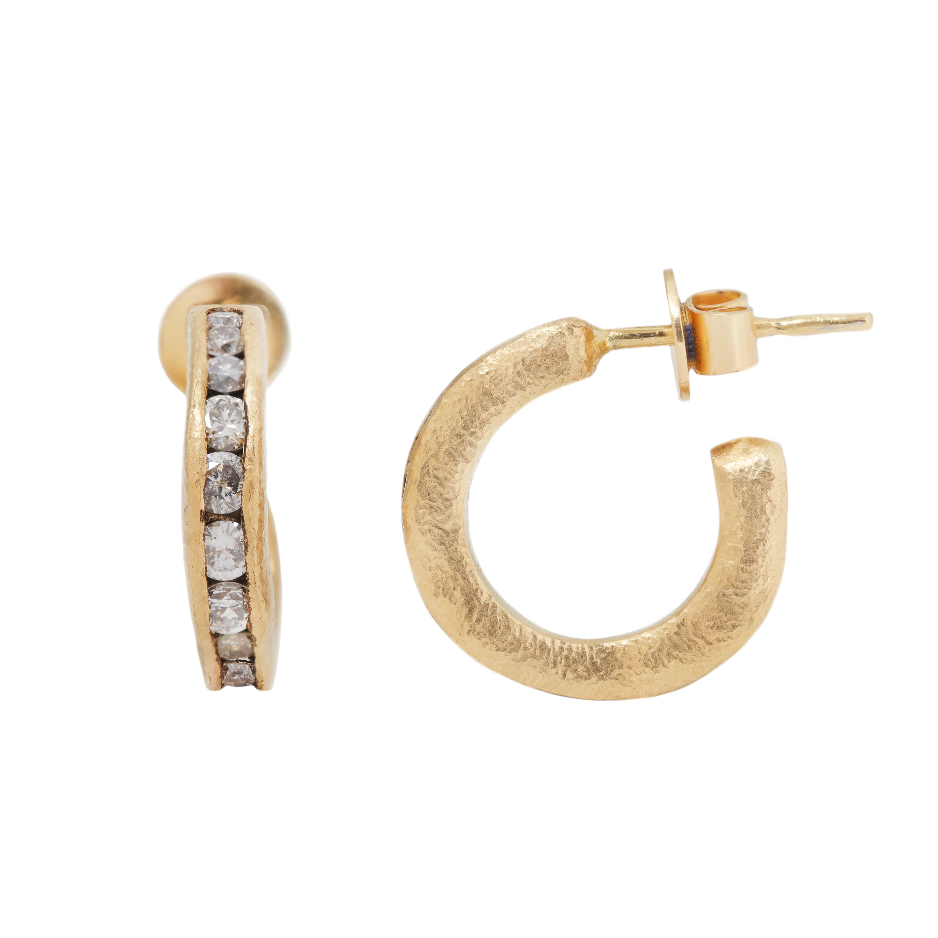 Small Diamond Fissure Hoops - Image 3