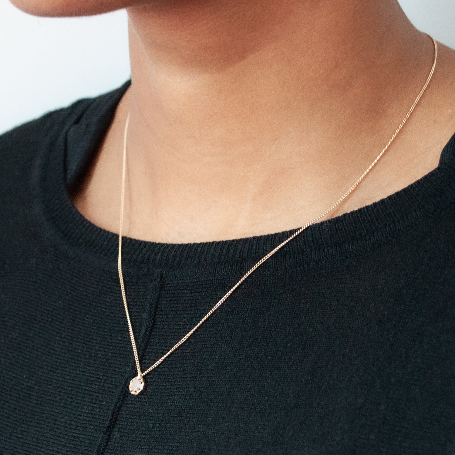 Small Moonstone Octagon Necklace - Image 2