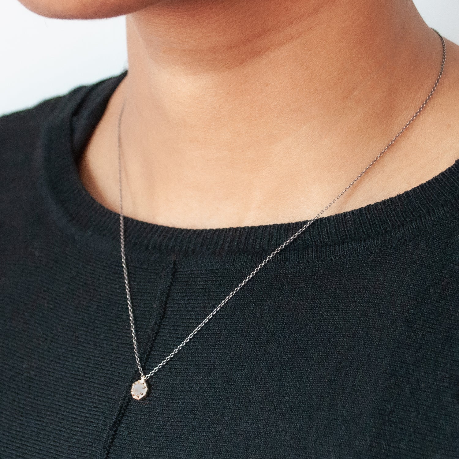 Small Moonstone Octagon Necklace - Image 2