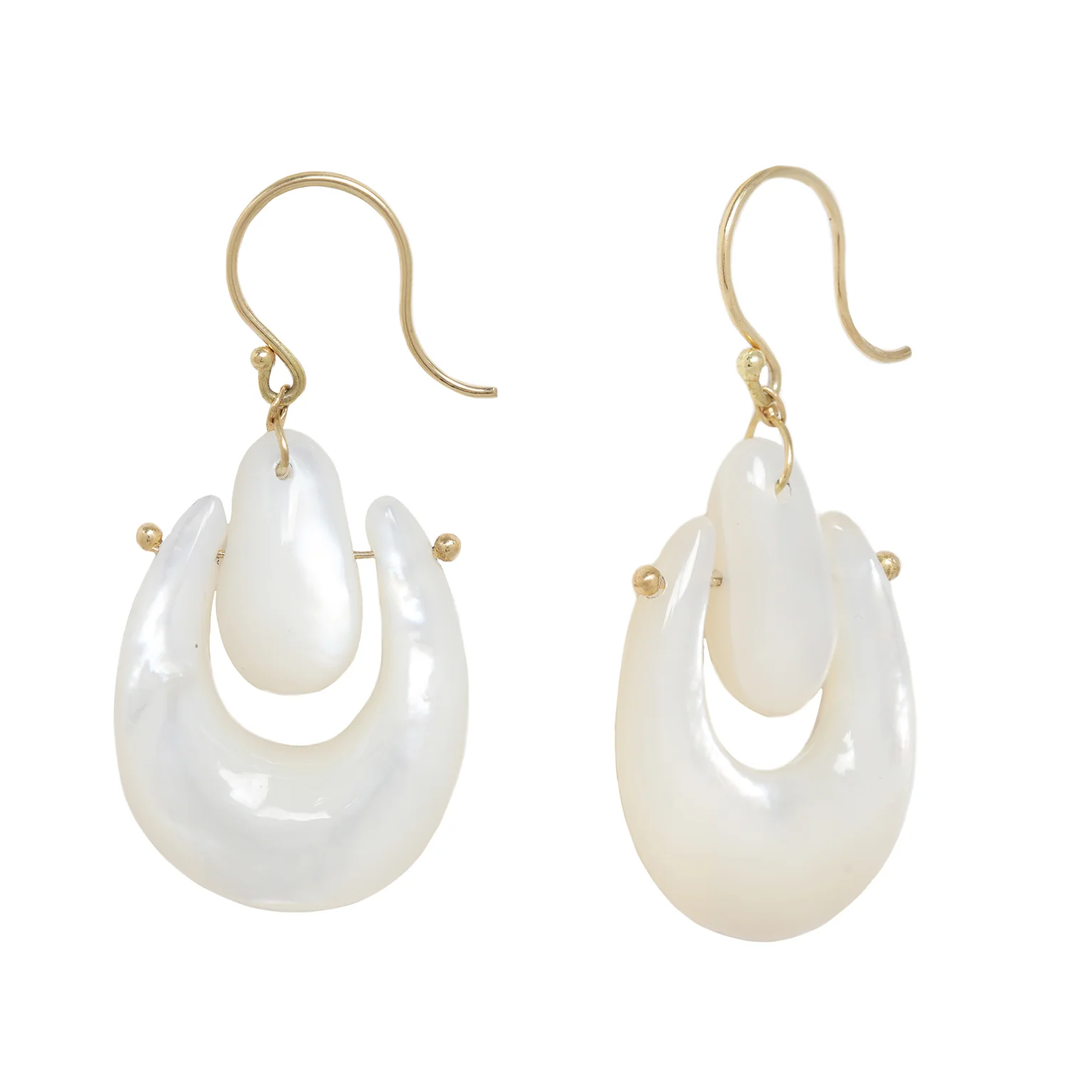 Small Mother of Pearl O'Keefe Earrings - Image 3